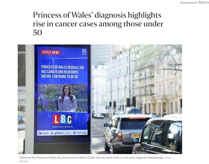 Princess of Wales’ diagnosis highlights rise in cancer cases among those under 50